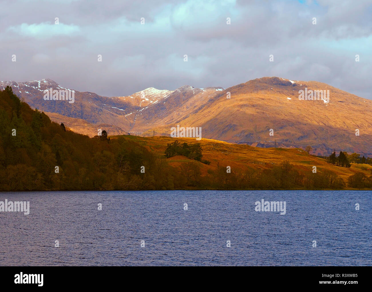 Autumn colours  of 'Loch Awe' taken from Portsonachan, Scotland Stock Photo