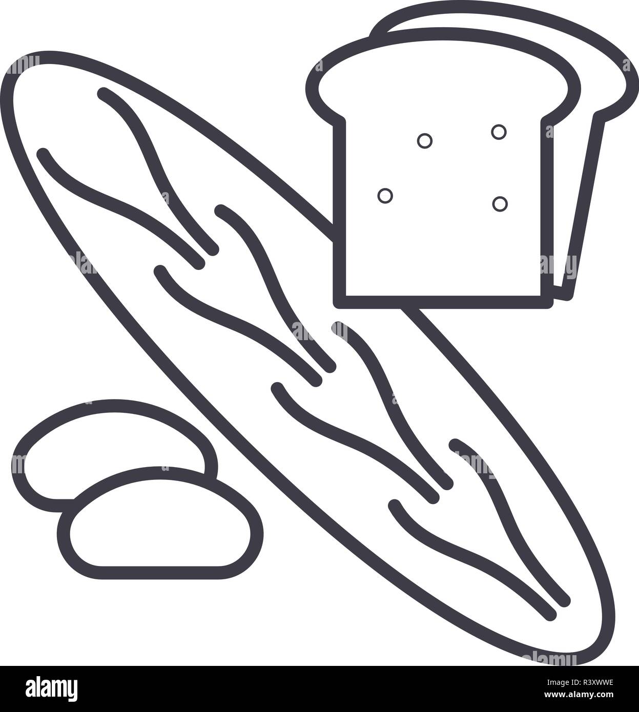 Bakery shop line icon concept. Bakery shop vector linear illustration ...