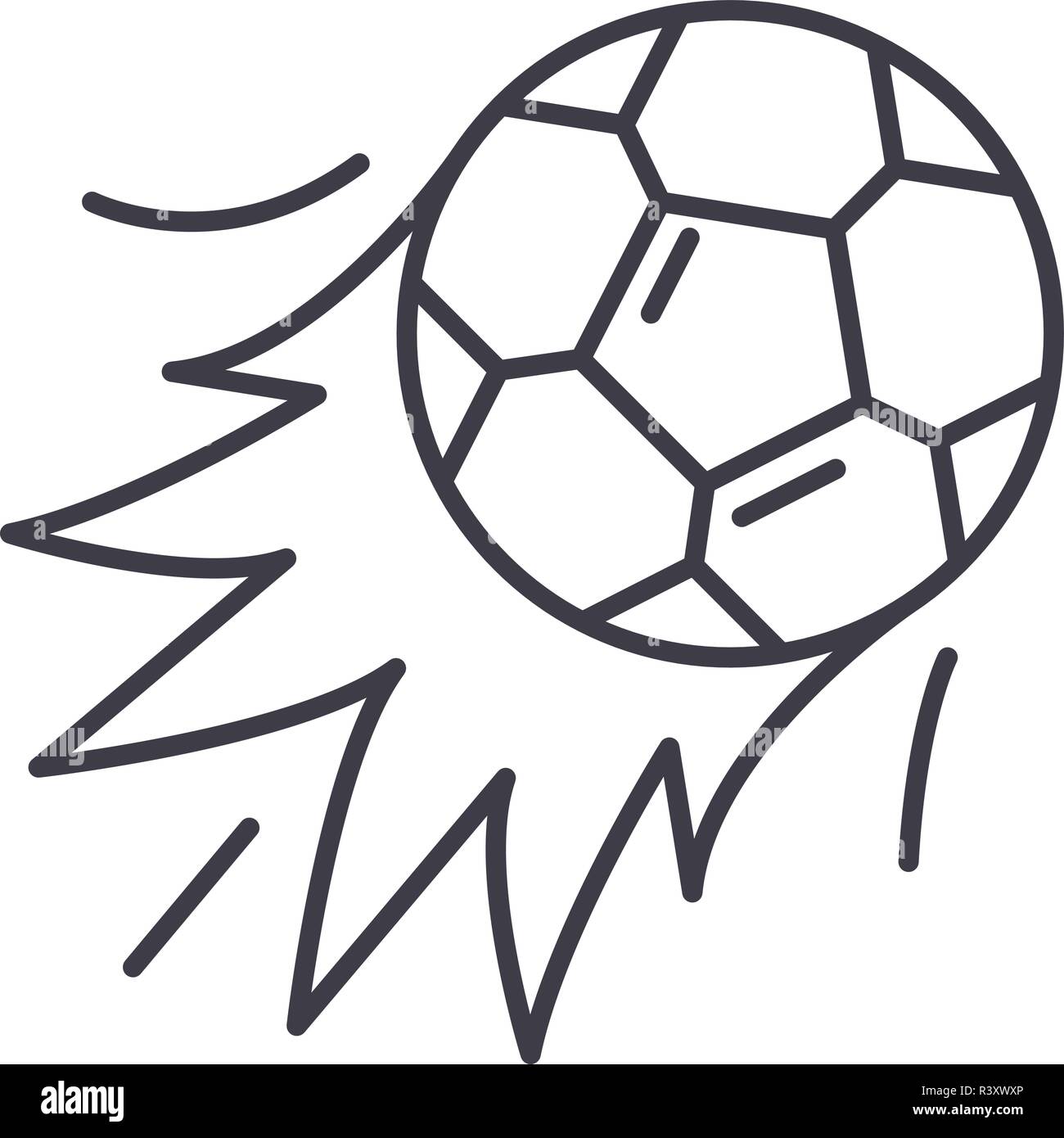 Ball goal line icon concept. Ball goal vector linear illustration
