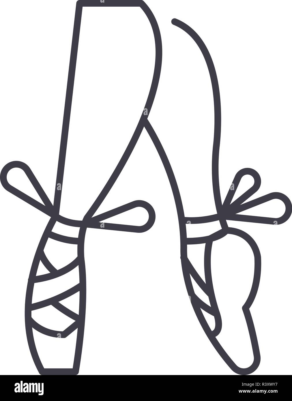 Ballet pointe shoes line icon concept. Ballet pointe shoes vector linear illustration symbol sign Stock Vector Image Art Alamy