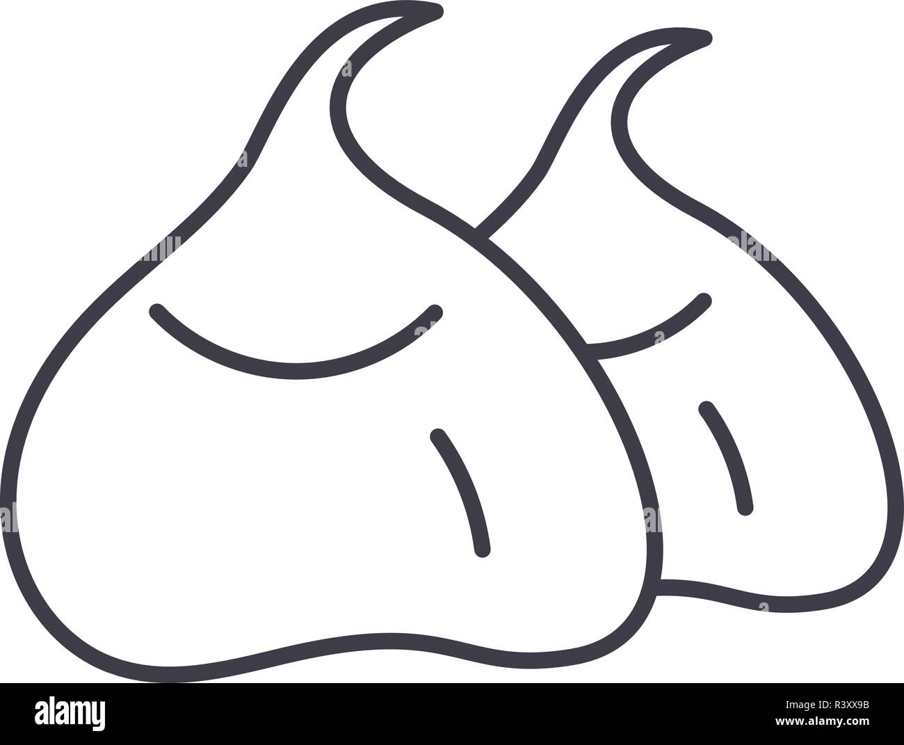 Bean bags line icon concept. Bean bags vector linear illustration