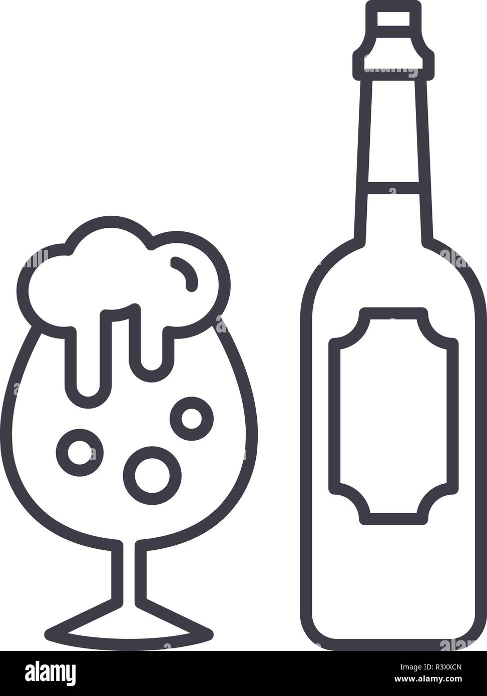 Beer line icon concept. Beer vector linear illustration, symbol, sign ...