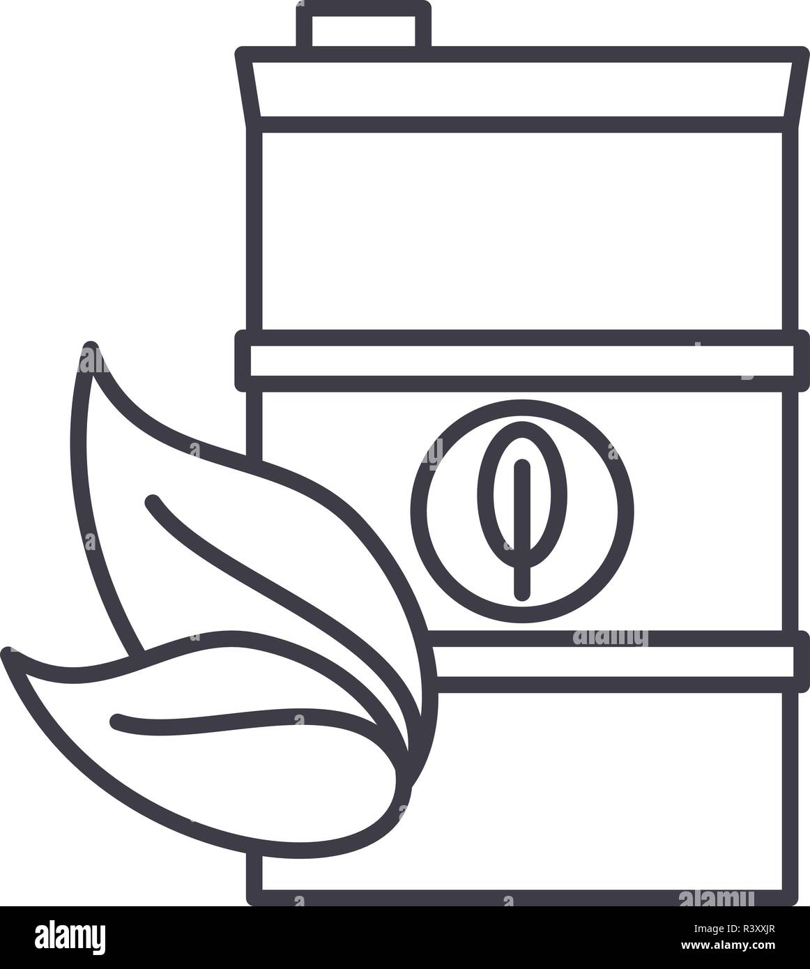 Bio fuel line icon concept. Bio fuel vector linear illustration, symbol ...