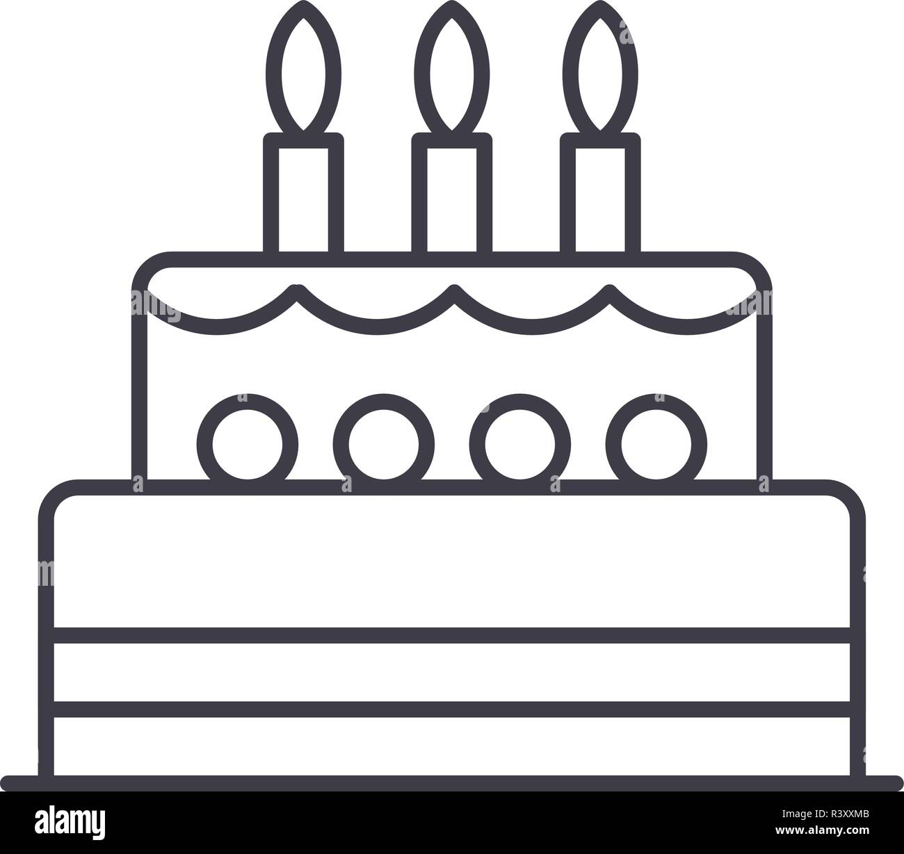 Download Birthday Cake Line Icon Concept Birthday Cake Vector Linear Illustration Symbol Sign Stock Vector Image Art Alamy