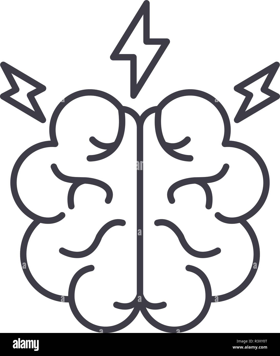 Brainstorm line icon concept. Brainstorm vector linear illustration ...