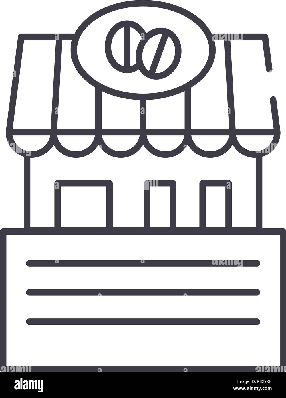 Cafe line icon concept. Cafe vector linear illustration, symbol, sign ...