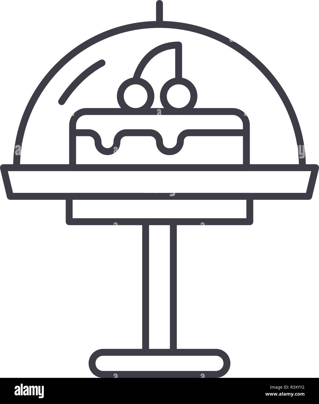 Cake line icon concept. Cake vector linear illustration, symbol, sign ...