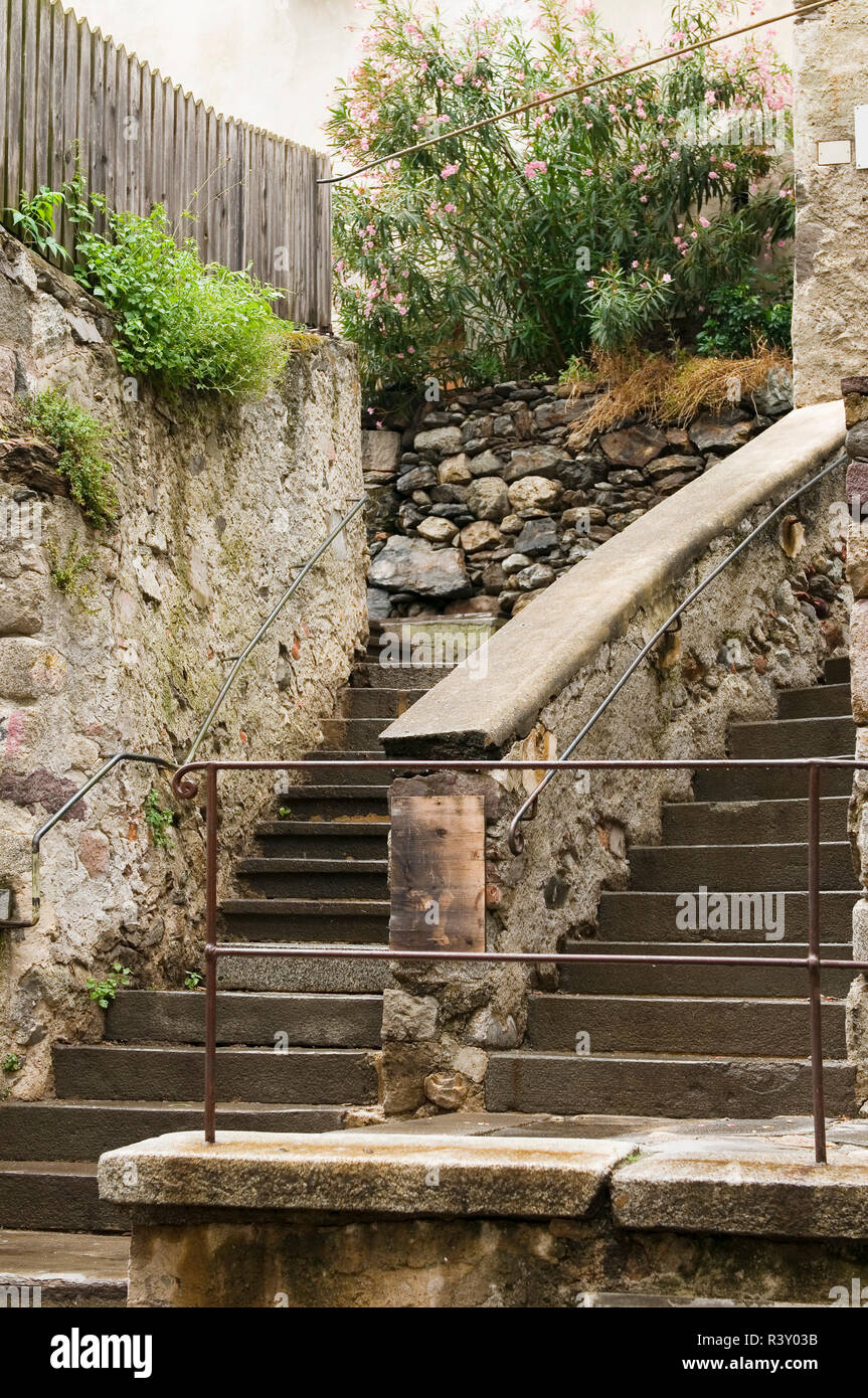ancient stairs in merano Stock Photo