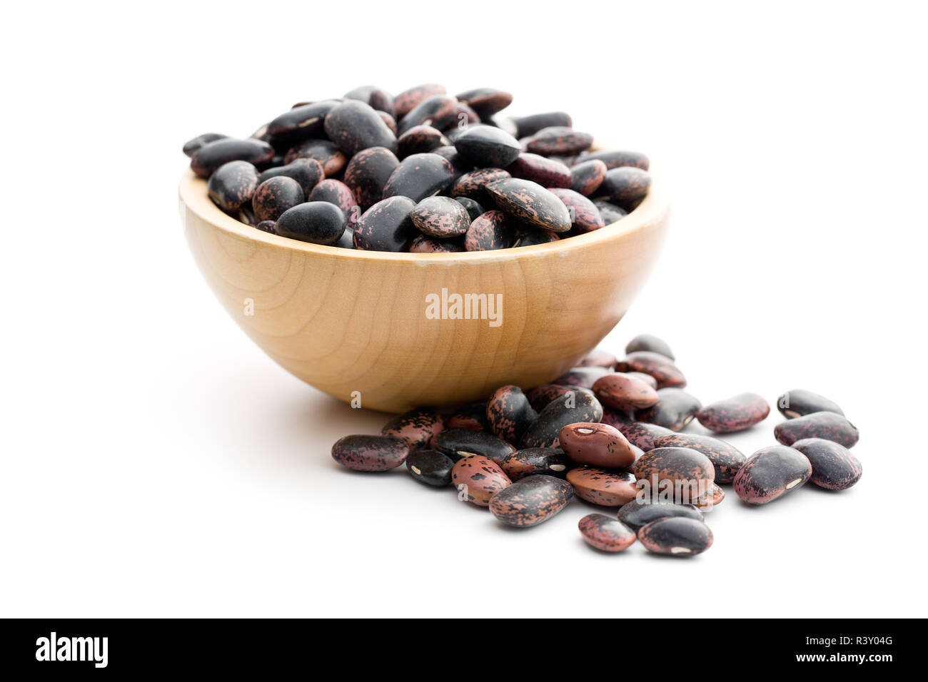 Dried peas in wooden bowl Cut Out Stock Images & Pictures - Alamy