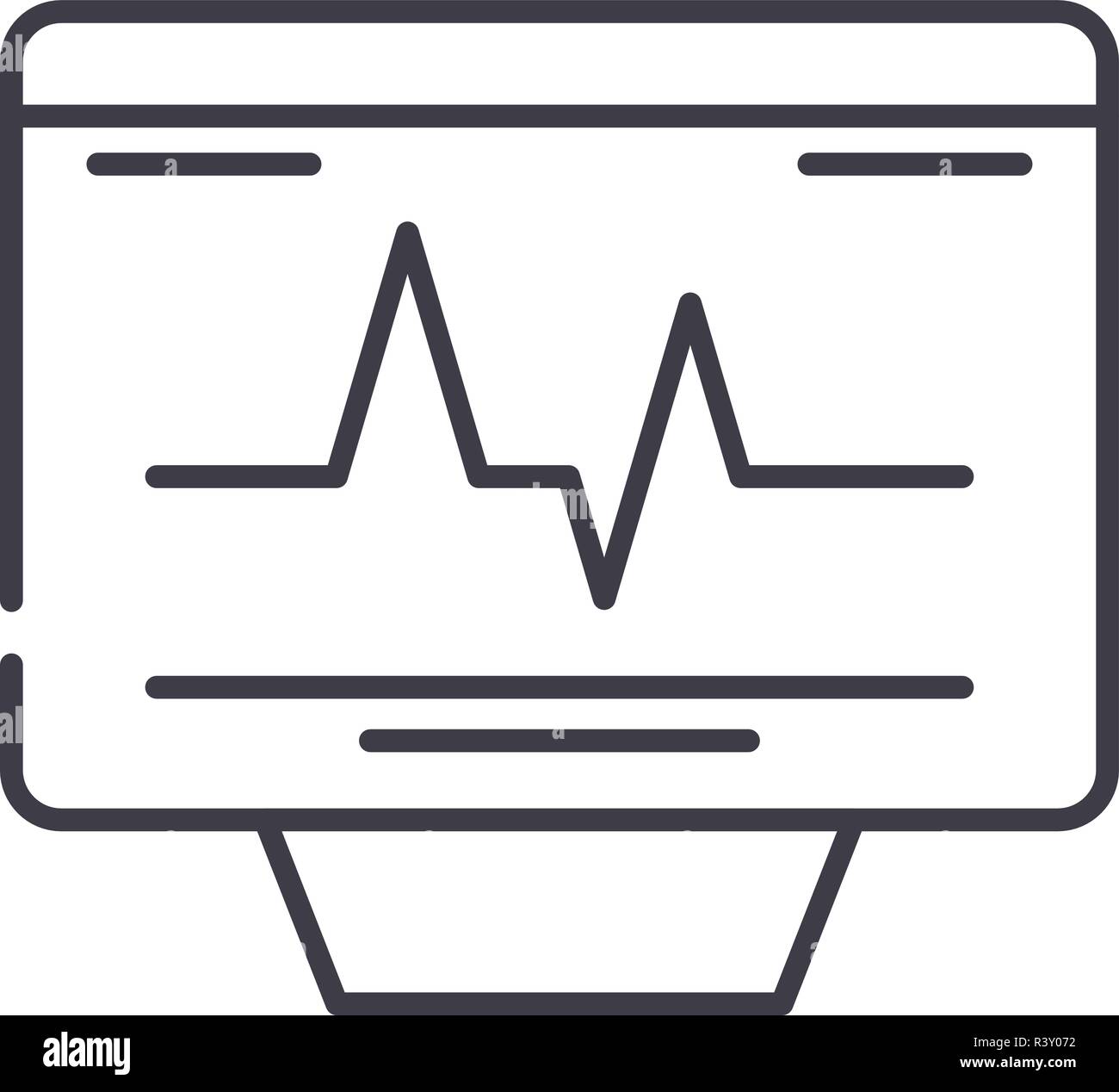 Cardiovascular check line icon concept. Cardiovascular check vector ...