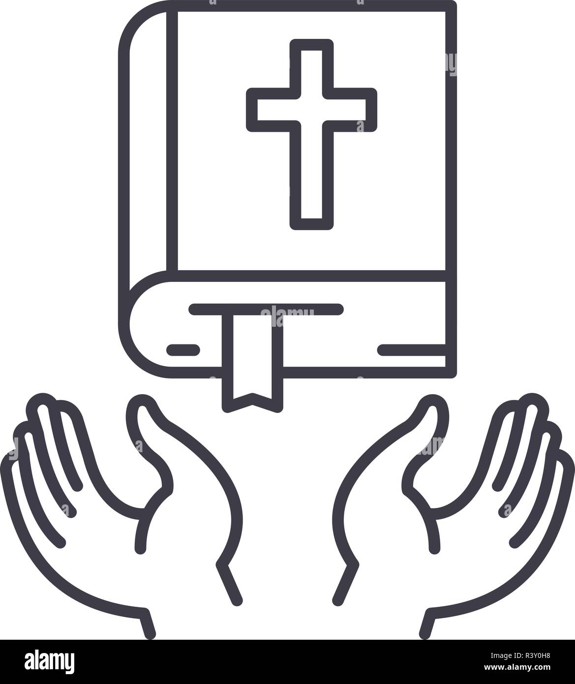 Christian religion line icon concept. Christian religion vector linear ...