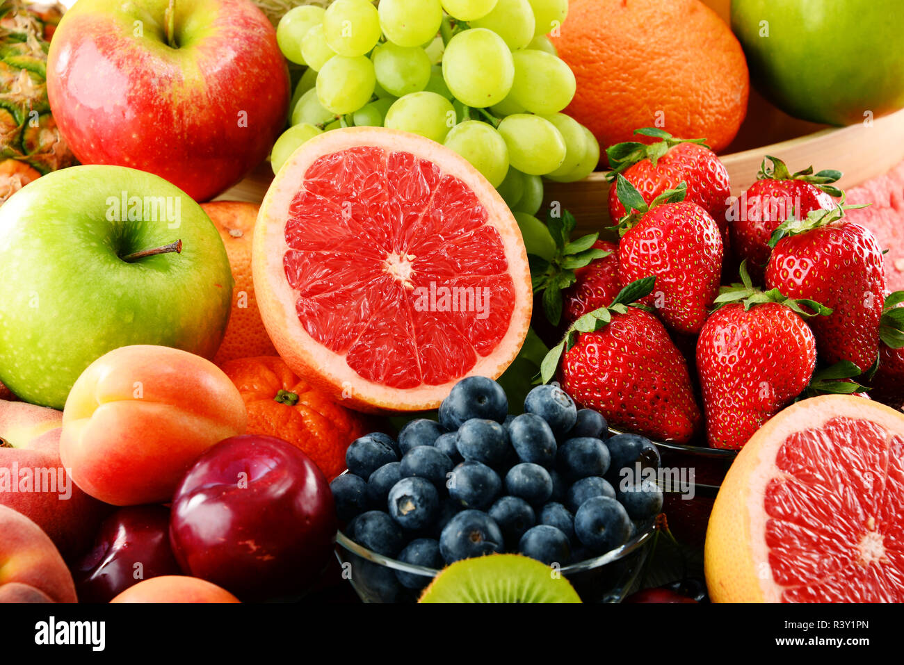 Composition with assorted fruits Stock Photo - Alamy