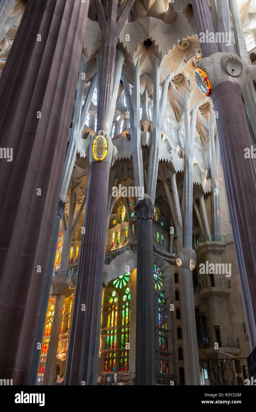 Sagrada Familia Interior Stock Photo - Alamy