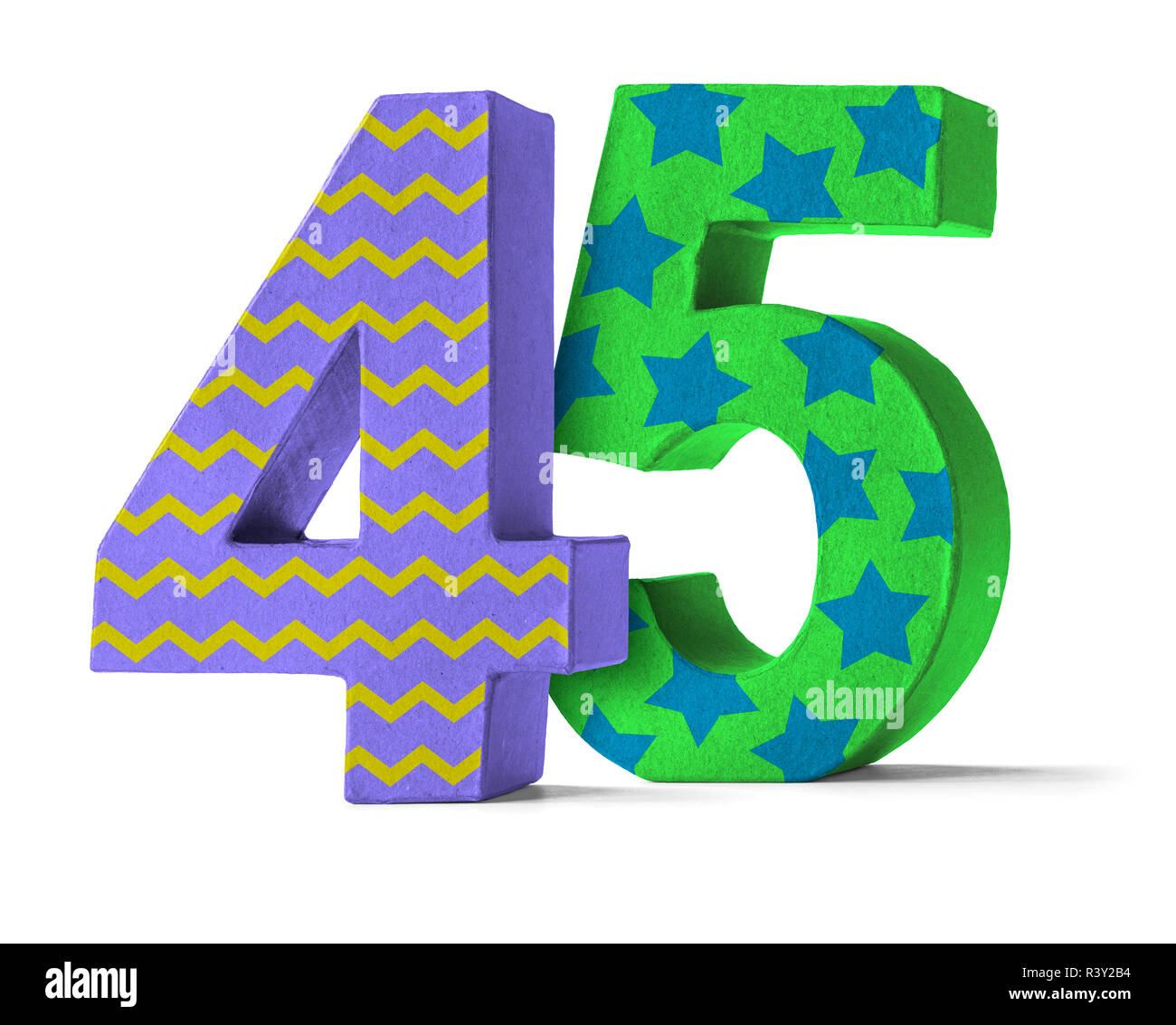 colorful number of cardboard - number 45 Stock Photo - Alamy