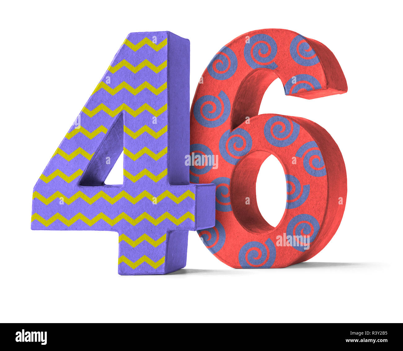 colorful number of cardboard - number 46 Stock Photo