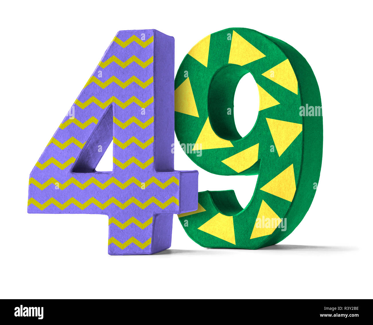 colorful number of cardboard - number 49 Stock Photo - Alamy