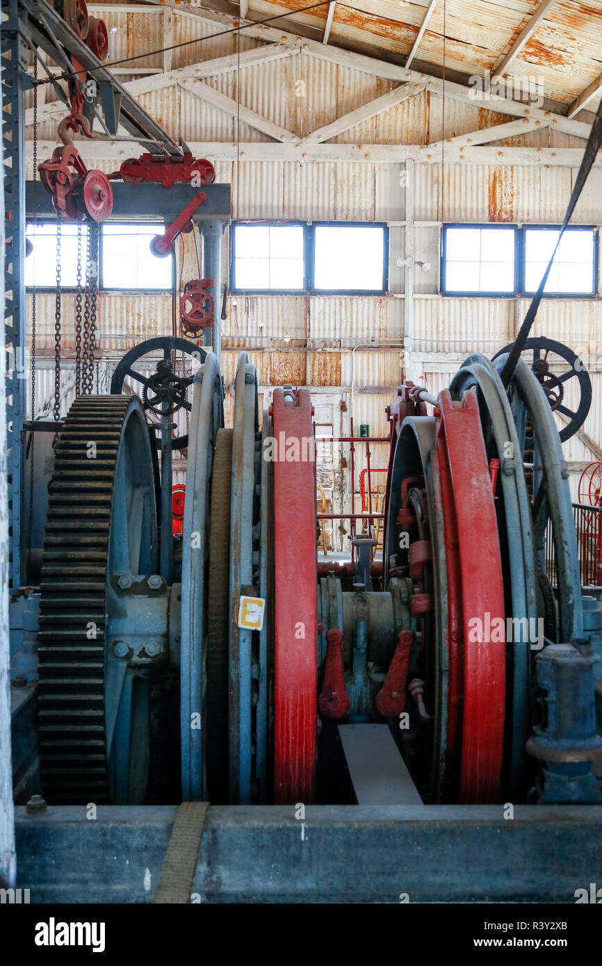 Inside the mining hoist room. Tonopah, Nevada, USA Stock Photo Alamy