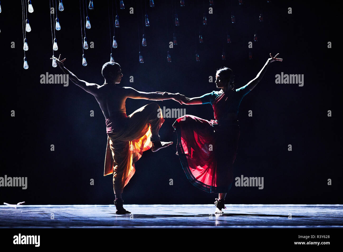 London, UK. 23rd Nov 2018. -In its second year at Sadler’s Wells, Darbar Festival welcomes some of the most exciting names in classical Indian dance, curated by Sadler’s Wells Associate Artist Akram Khan. In the first performance of the festival, Renjith Babu and Neha Mondal Chakravarty present “An Evening of Bharatanatyam” by the bharatanatyam and contemporary artist Mavin Khoo. The second evening of the programme, “Adventures in Odissi and Kathak”, combines two classical Indian dance forms in solo performances by Sujata Mohapatra and Gauri Diwakar.  Credit: ambra vernuccio/Alamy Live News Stock Photo