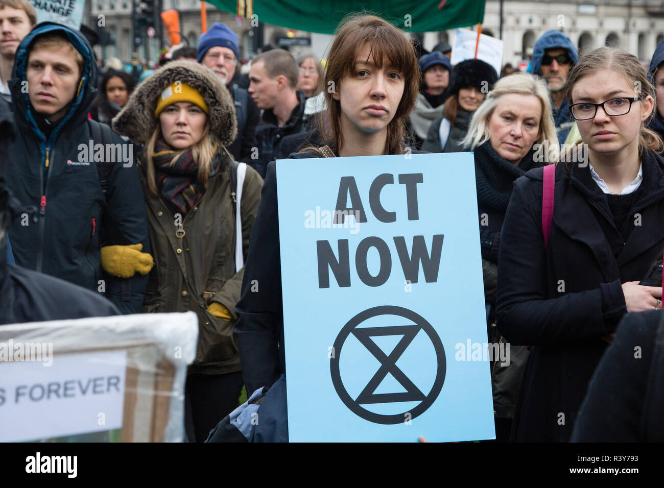 London UK 24th November 2018  Protesters carry signs during a climate change protest. Credit: Thabo Jaiyesimi/Alamy Live News Stock Photo