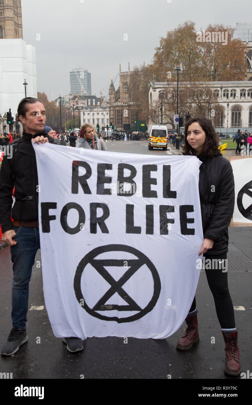 London UK 24th November 2018  Protesters carry signs during a climate change protest. Credit: Thabo Jaiyesimi/Alamy Live News Stock Photo
