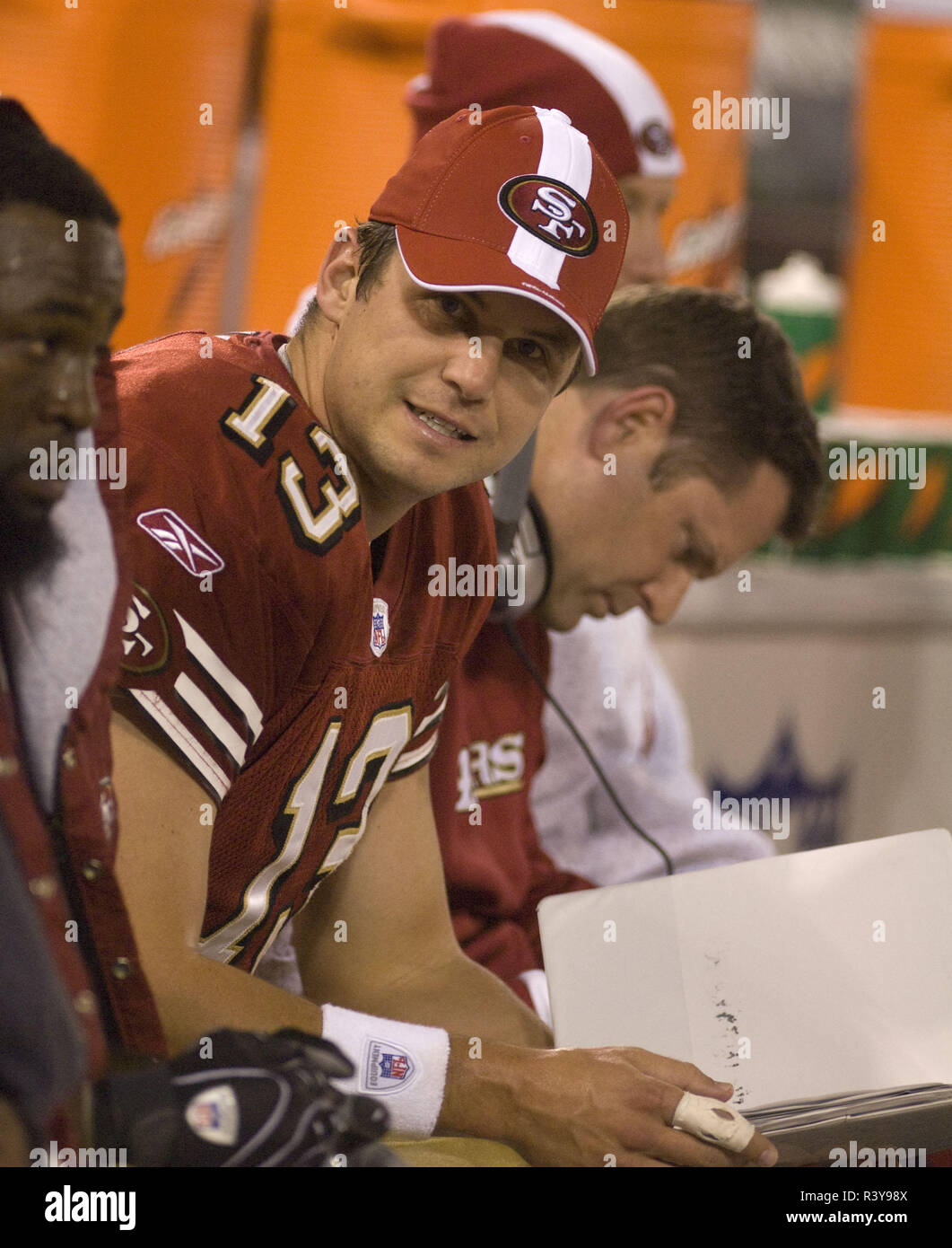 October 11, 2009; San Francisco, CA, USA; San Francisco 49ers quarterback  Shaun Hill (13) before the game against the Atlanta Falcons at Candlestick  Park. Atlanta won 45-10 Stock Photo - Alamy