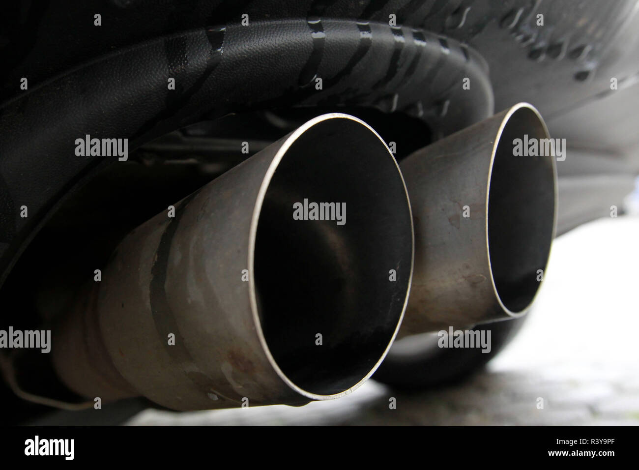 Cologne, Germany. 24th Nov, 2018. The exhaust pipes of a parked diesel car seen In Cologne.Ban on diesel vehicles with Euro 4 engines or older engines as well as for petrol engines of the classes Euro 1 and 2. It is all about the green environmental zone. It would be effective from April 2019 and September 2019 for diesel cars of class 5. Credit: Osama Faisal/SOPA Images/ZUMA Wire/Alamy Live News Stock Photo
