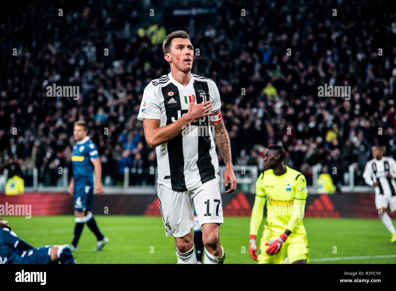 Turin Italy 24th November 2018 Mario Manzdukic Of Juventus