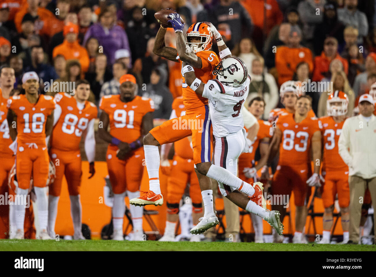 Clemson Tigers Wide Receiver Tee Higgins 5 During The Ncaa