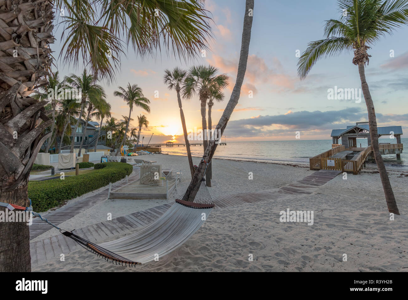 Hammock at sunrise at The Reach Resort in Key West, Florida, USA Stock Photo Alamy