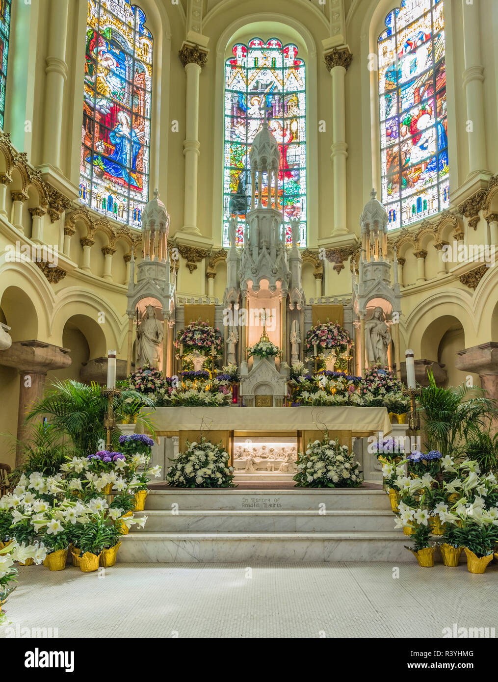 The interior of the Sacred Heart Catholic church in Tampa Florida Stock