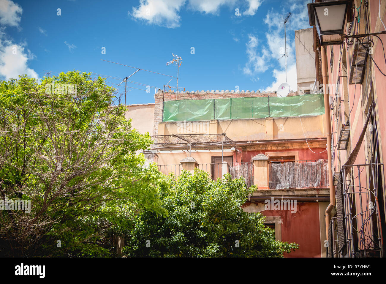 Architectural detail of houses typical of the historic city center of