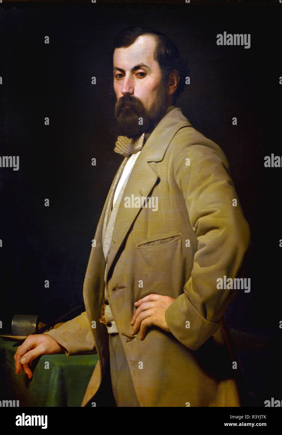 Antonio Ciseri  (1821–1891)  Portrait of Luigi Majoli 1856 Italy, Italian. Stock Photo