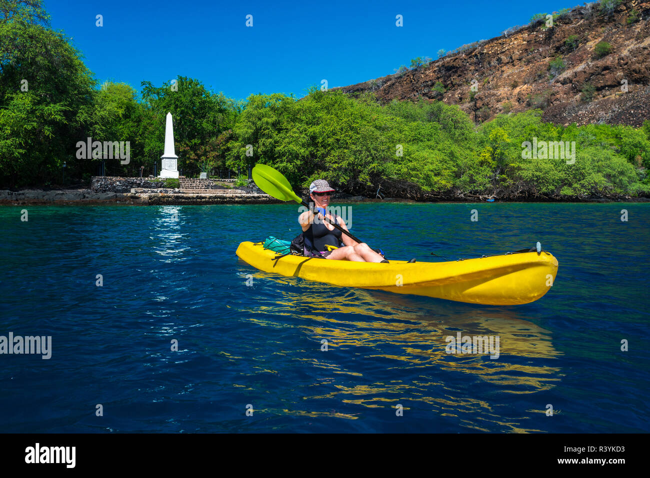 Kayaking on Kealakekua Bay (Captain Cook monument visible), Kona Coast