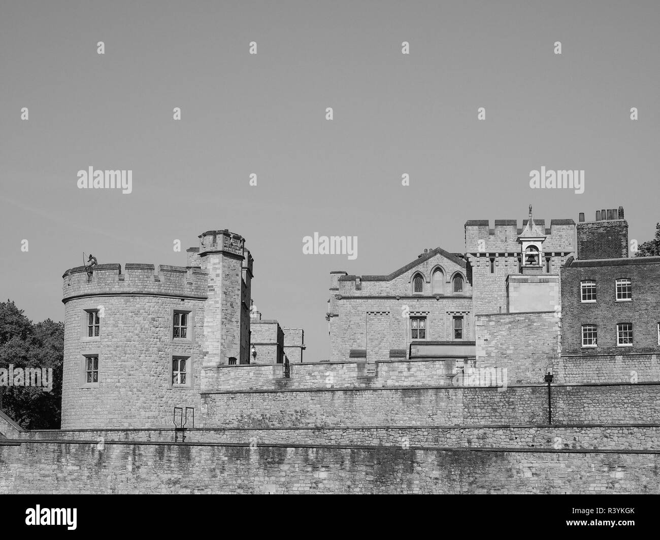 Tall medieval castle tower Black and White Stock Photos & Images - Alamy