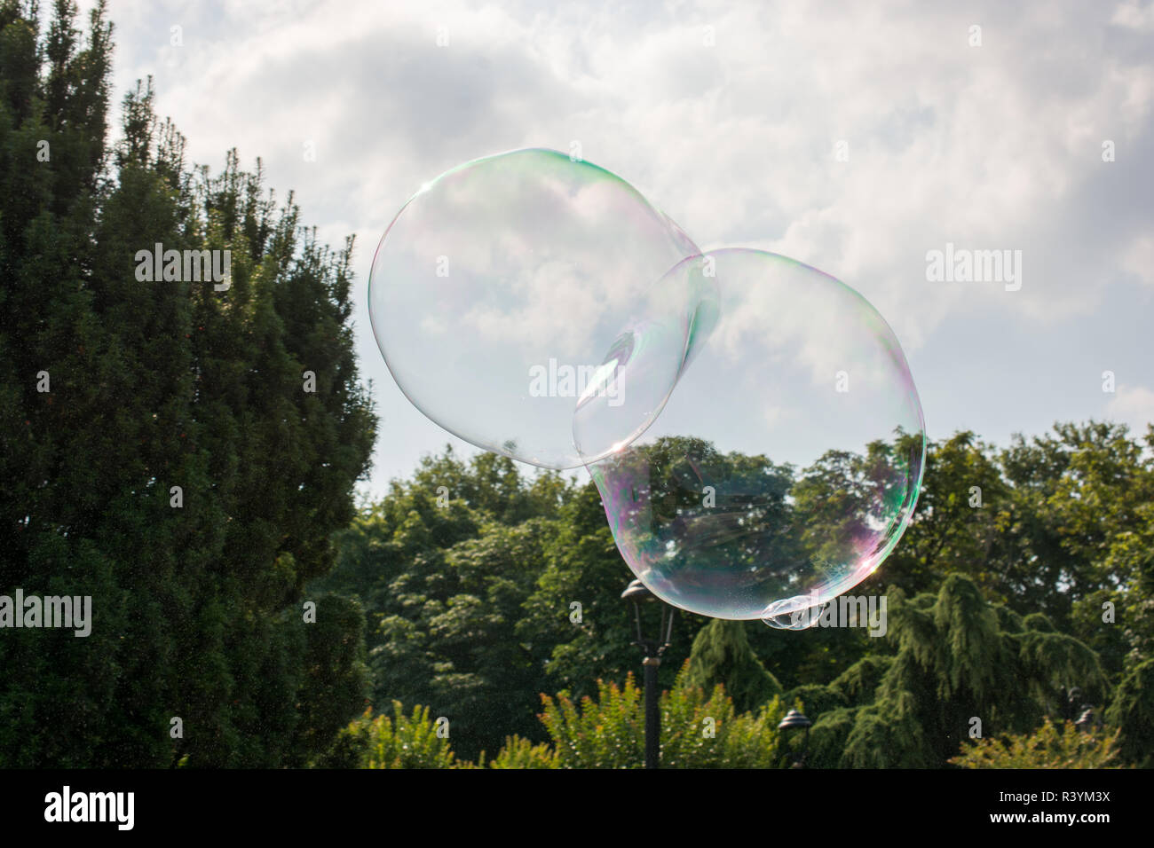 blown soap bubbles float in air in view stock photo bubbles float