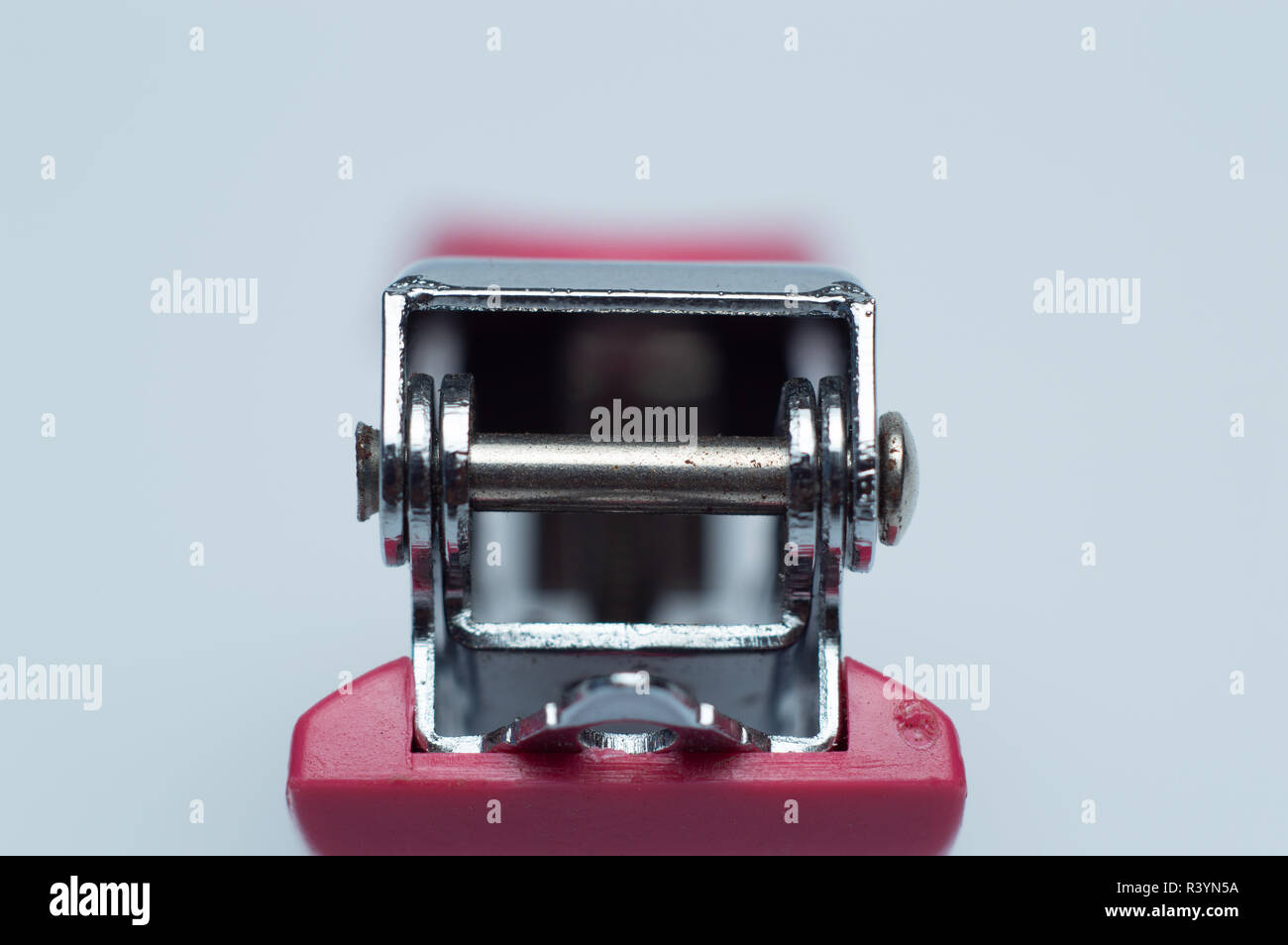 Stapler without staples on white background Stock Photo