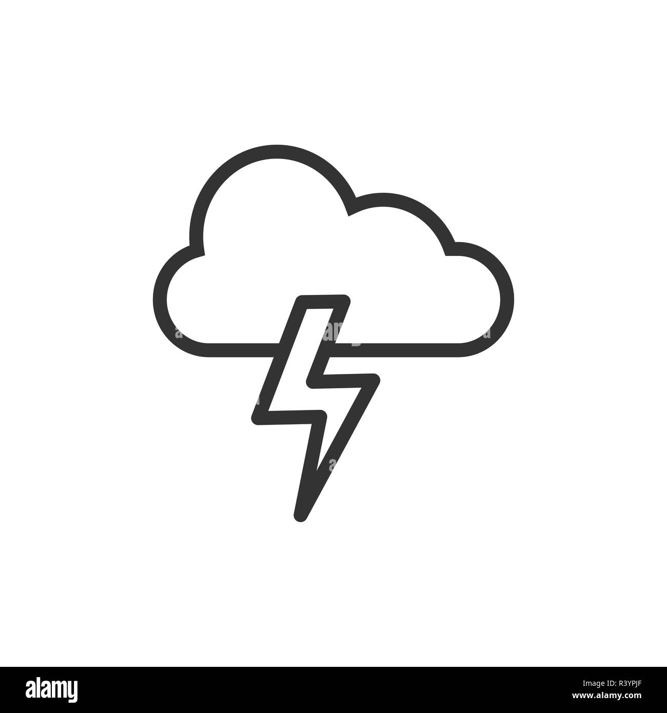 Cloud thunderstorm icon. Vector illustrations Flat Stock Vector Image ...