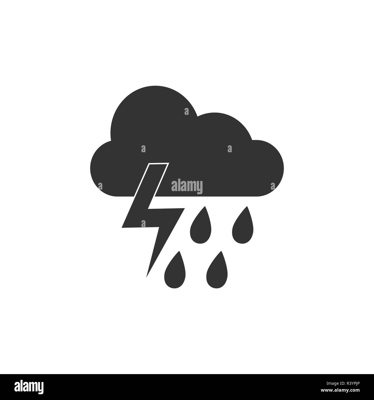 Cloud thunderstorm icon. Vector illustrations Flat Stock Vector Image ...