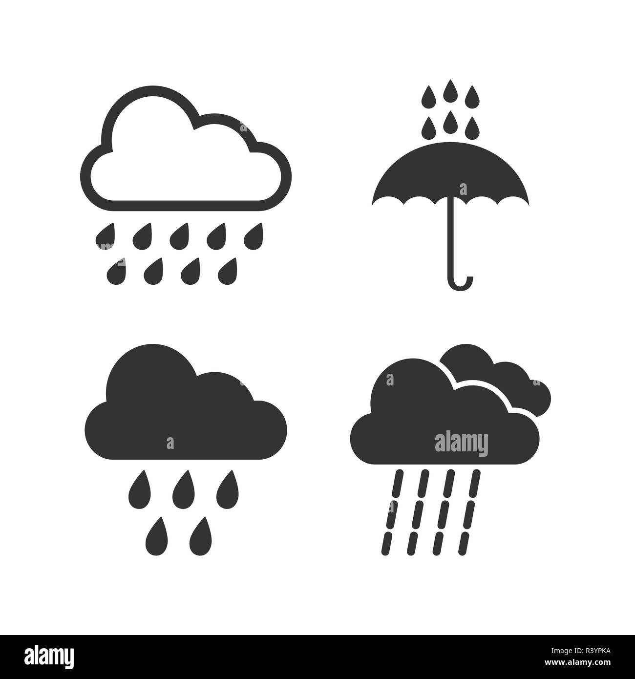 Cloud rain icon. Vector illustrations Flat Stock Vector Image & Art - Alamy