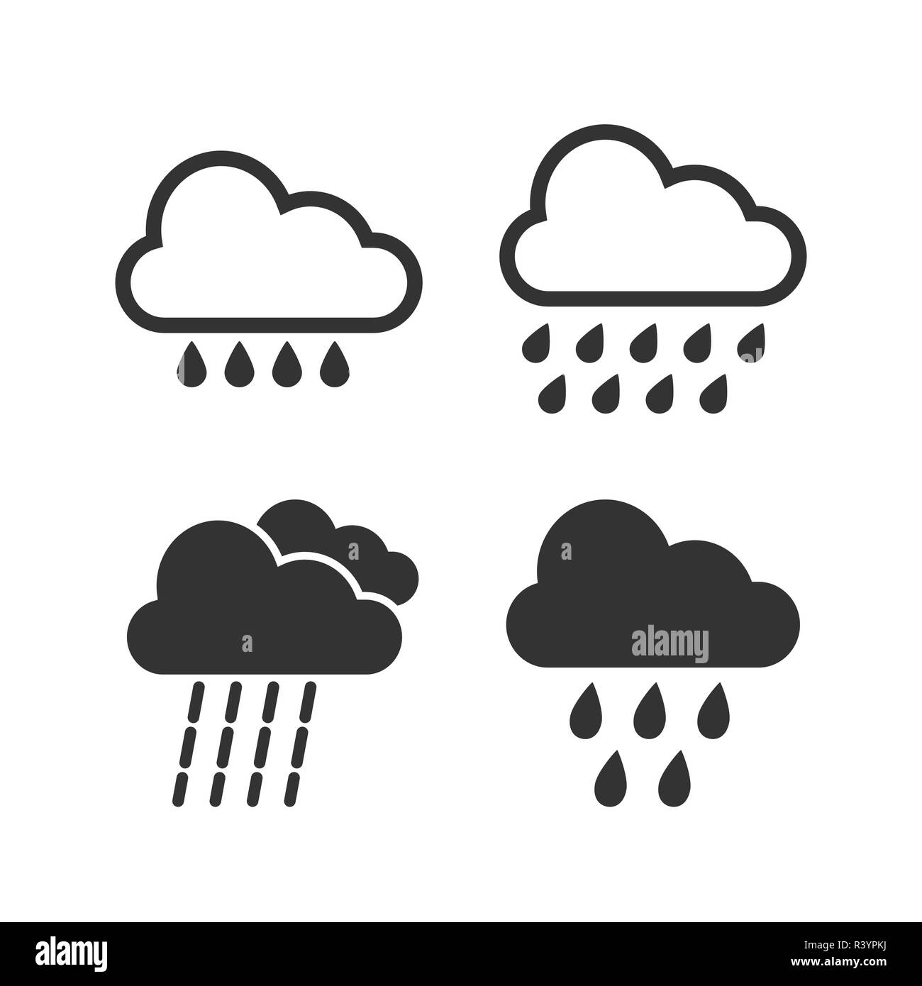 Cloud rain icon. Vector illustrations Flat Stock Vector Image & Art - Alamy