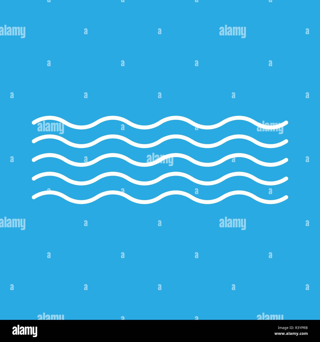 Wave Icon. Vector illustration flat design Stock Vector Image & Art - Alamy