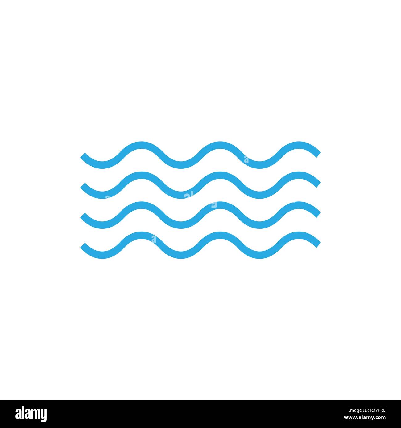 Wave icon on white background. Vector illustrations. Flat Stock Vector ...