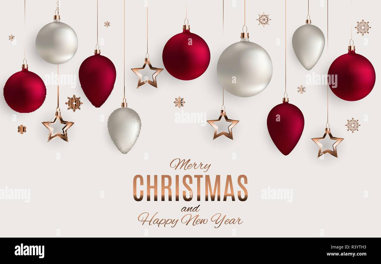 Merry Christmas and New Year Background. Vector Illustration Stock ...