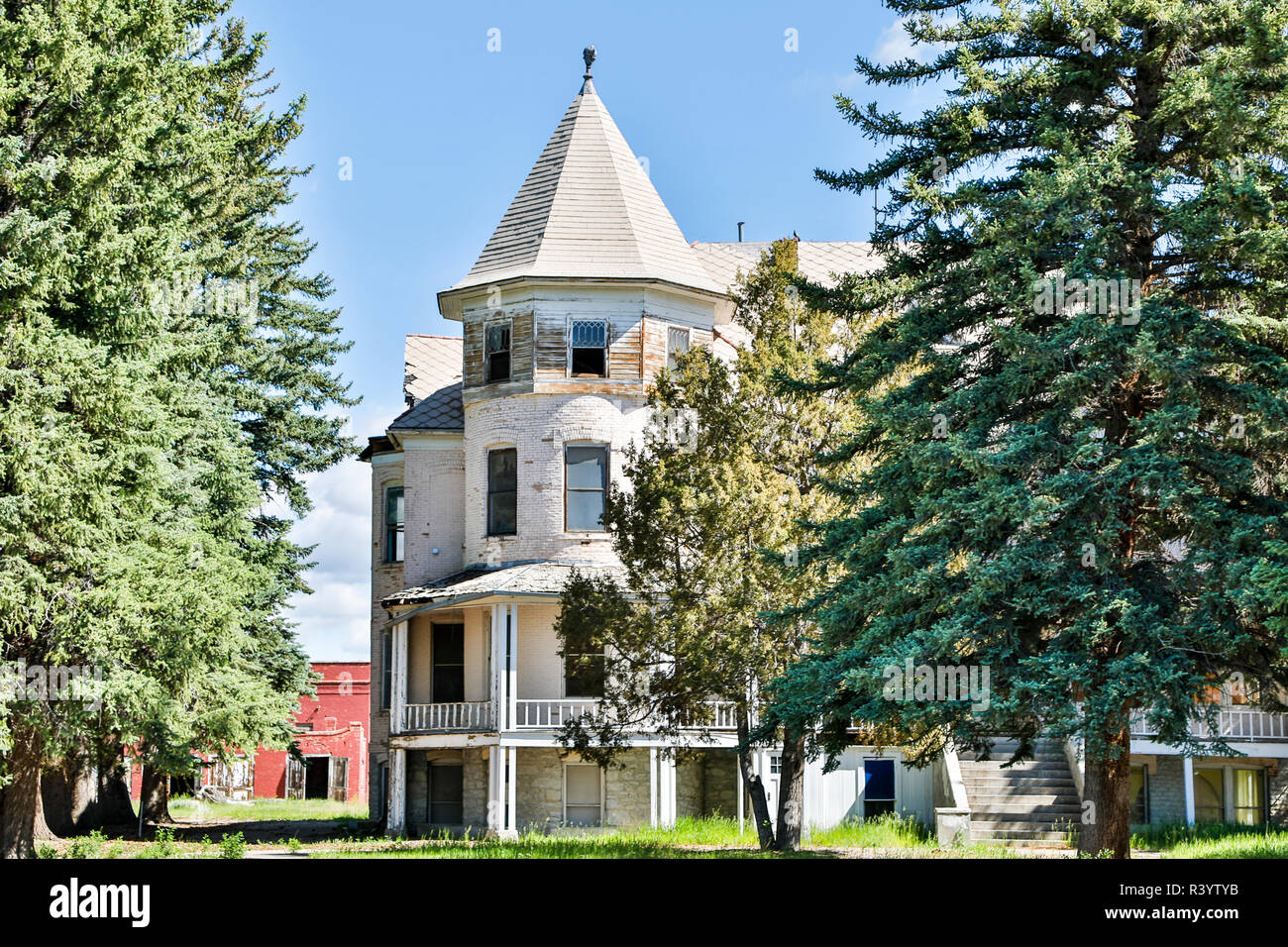 Usa, Montana, Twin Bridges, Old Home Stock Photo