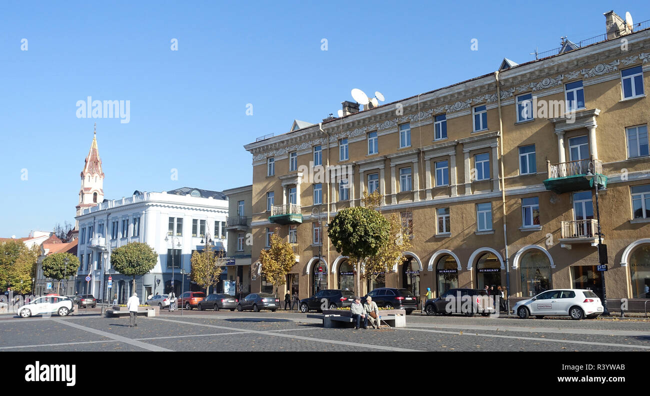 Town Hall square in Vilnius Lithuania Europe Stock Photo