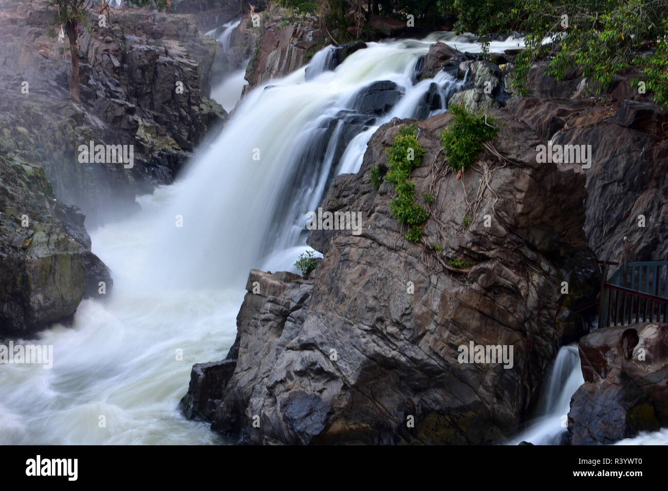 Hogenakkal Falls from the Tamil Nadu Stock Photo