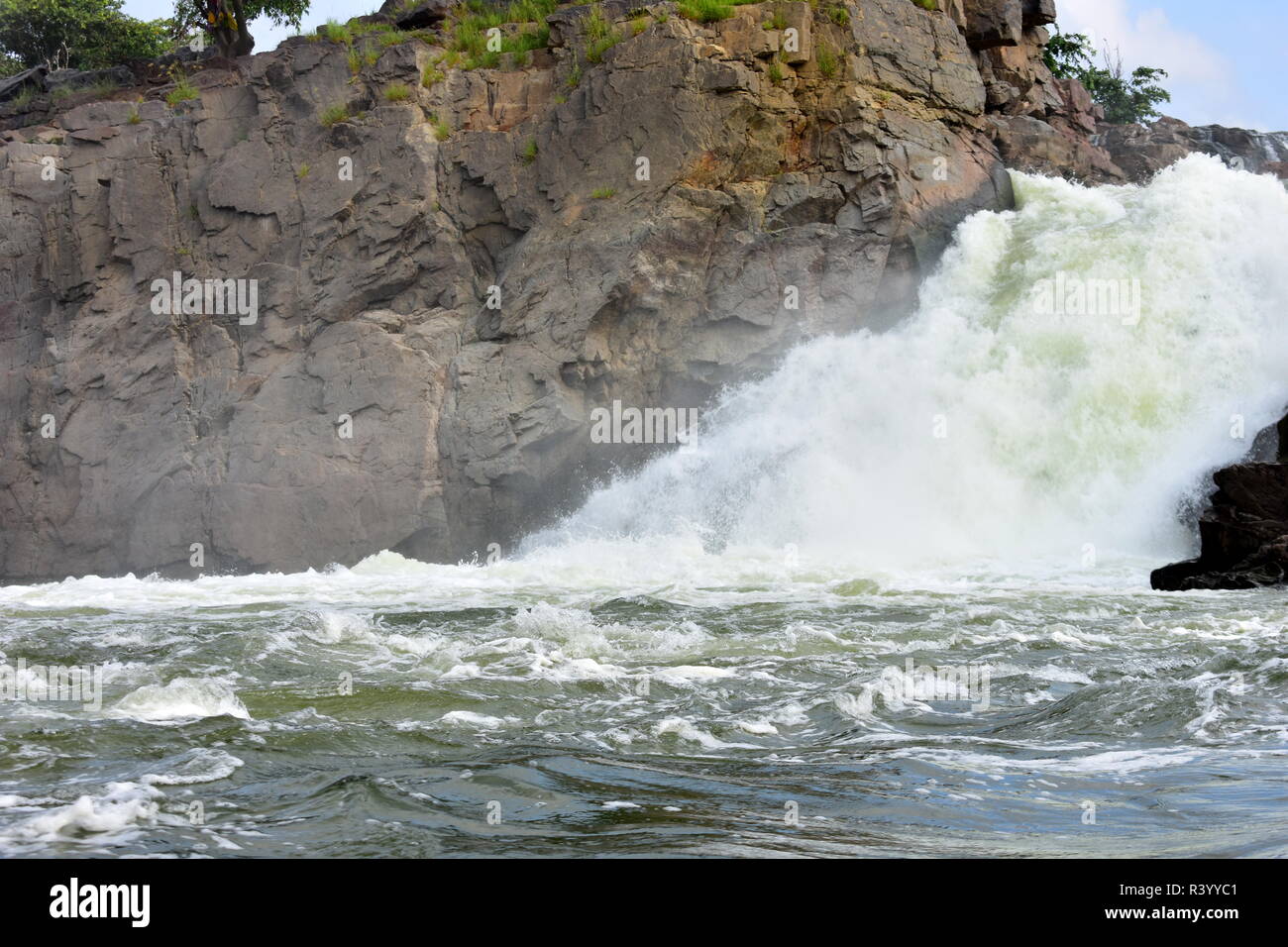 Amazing waterfalls in Hogenakkal Tamilnadu Stock Photo