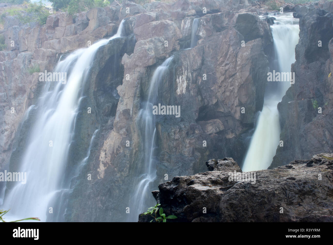 Amazing waterfalls in Hogenakkal Stock Photo