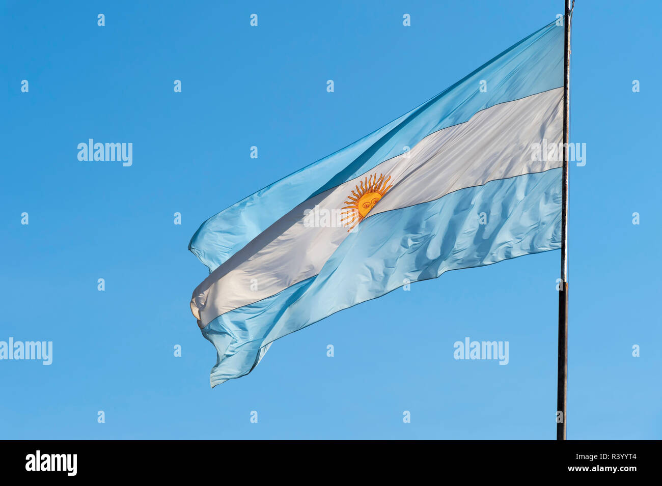 Argentinian National Flag Stock Photo