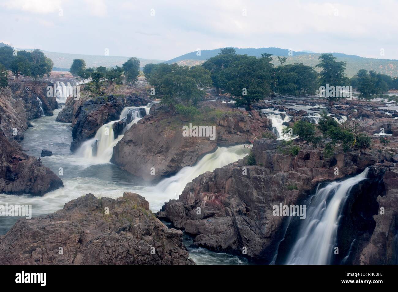 Hogenakkal Falls in Full Force Stock Photo